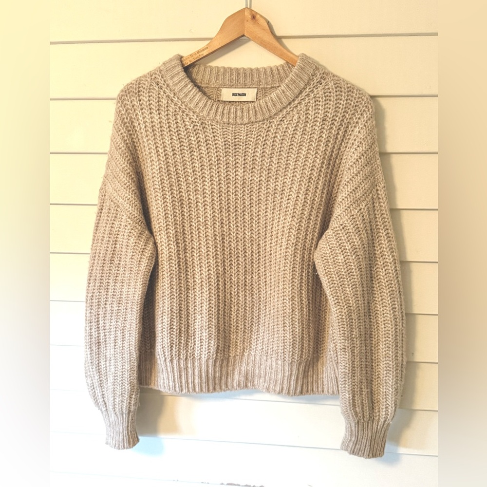 Buck Mason Oatmeal Highland Alpaca Crew Sweater XS